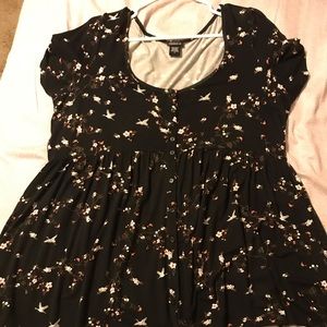 Buttoned black and floral babydoll from torrid